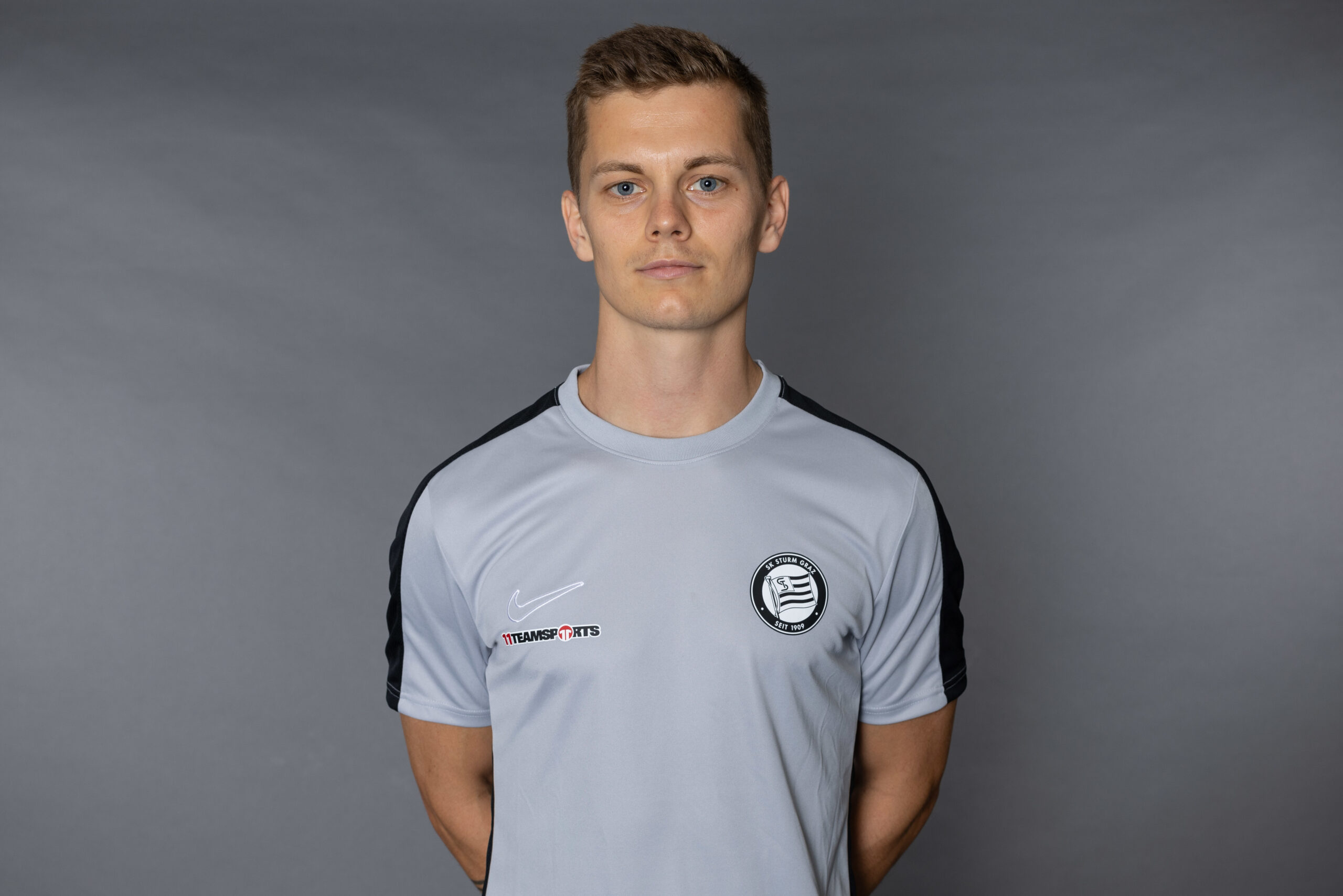 GRAZ,AUSTRIA,13.JUL.23 - SOCCER - ADMIRAL 2. Liga, SK Sturm Graz II, team photo shooting. Image shows Max Popp (Sturm II). Photo: GEPA pictures/ Harald Steiner